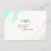 Farbenfrohe Regenbogenwolken Kinderdusche Buchanfr Begleitkarte (Rückseite)