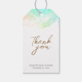 Farbenfrohe Regenbogenwolken Kinderdusche Danke Geschenkanhänger (Vorderseite)