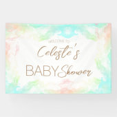 Farbenfrohe Regenbogenwolken Kinderdusche Willkomm Banner (Horizontal)