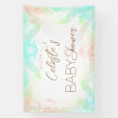 Farbenfrohe Regenbogenwolken Kinderdusche Willkomm Banner (Vertikal)