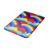 Farbenfrohe Regenbogenwolken Kindermuster Badematte (Schrägansicht)