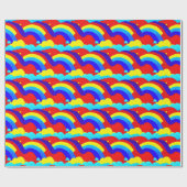 Farbenfrohe Regenbogenwolken Kindermuster Geschenkpapier (Flach)
