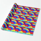 Farbenfrohe Regenbogenwolken Kindermuster Geschenkpapier (Ungerollt)