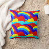 Farbenfrohe Regenbogenwolken Kindermuster Kissen (Decke)