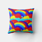 Farbenfrohe Regenbogenwolken Kindermuster Kissen (Rückseite)