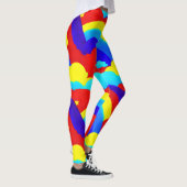 Farbenfrohe Regenbogenwolken Kindermuster Leggings (Rechts)