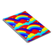 Farbenfrohe Regenbogenwolken Kindermuster Notizblock (Rechte Seite)