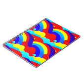 Farbenfrohe Regenbogenwolken Kindermuster Notizblock (Linke Seite)