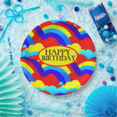 Farbenfrohe Regenbogenwolken Kindermuster Pappteller (Party)