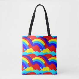 Farbenfrohe Regenbogenwolken Kindermuster Tasche