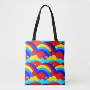 Farbenfrohe Regenbogenwolken Kindermuster Tasche