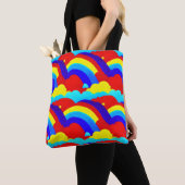 Farbenfrohe Regenbogenwolken Kindermuster Tasche (Von Nahem)