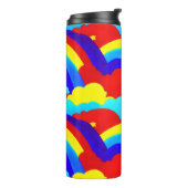 Farbenfrohe Regenbogenwolken Kindermuster Thermosbecher (Nach links gedreht)