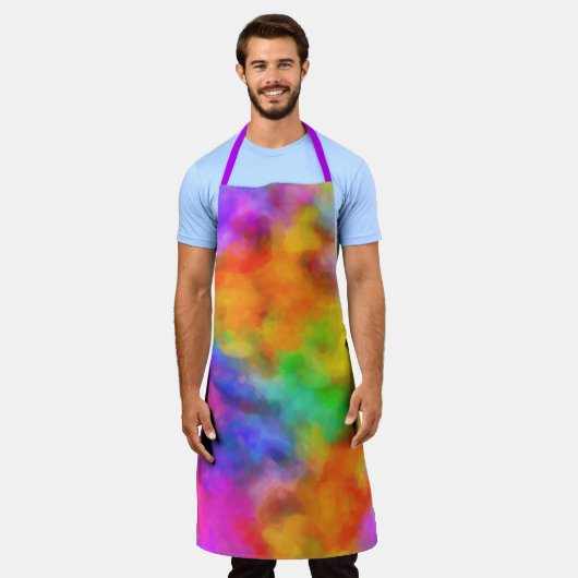Farbenfrohe Regenbogenwolken Schürze (Getragen)