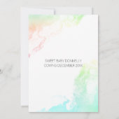 Farbenfrohe Regenbogenwolken Sweet Little Baby Dus Einladung (Rückseite)