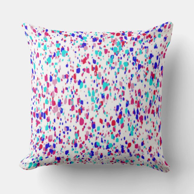 Farbenfrohe Regenmuster Kissen (Vorderseite)