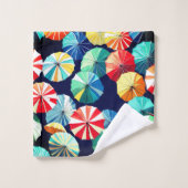 Farbenfrohe Regenschirme Badhandtuch Set (Waschlappen)