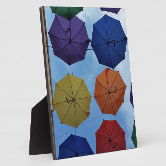 Farbenfrohe Regenschirme Fotoplatte (Seite)