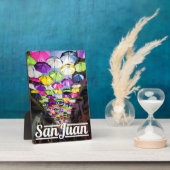 Farbenfrohe Regenschirme im San Juan Puerto Rico F Fotoplatte (Seite)