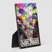 Farbenfrohe Regenschirme im San Juan Puerto Rico F Fotoplatte (Seite)