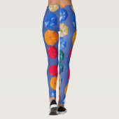 Farbenfrohe Regenschirme in himmelblau-orange rot Leggings (Rückseite)