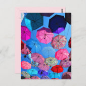 Farbenfrohe Regenschirme in Vieux Hull Québec Postkarte (Vorne/Hinten)