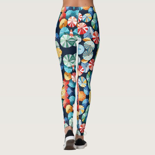 Farbenfrohe Regenschirme Leggings (Rückseite)