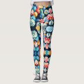 Farbenfrohe Regenschirme Leggings (Vorderseite)