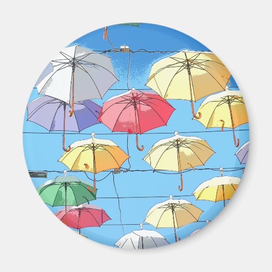 Farbenfrohe Regenschirme Magnet (Vorne)