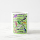 Farbenfrohe Regenschirme mit Notenhintergrund Kaffeetasse (Mittel)
