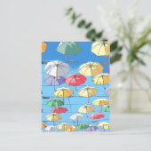Farbenfrohe Regenschirme Postkarte (Stehend Vorderseite)