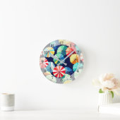 Farbenfrohe Regenschirme Runde Wanduhr (Zuhause)