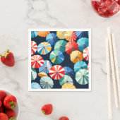 Farbenfrohe Regenschirme Serviette (Beispiel)