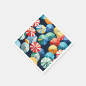 Farbenfrohe Regenschirme Serviette (Ecke)
