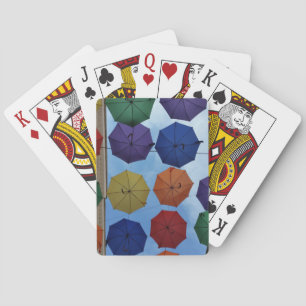 Farbenfrohe Regenschirme Spielkarten