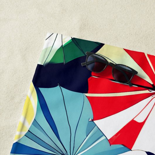 Farbenfrohe Regenschirme Strandtuch (Beispiel)