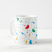 Farbenfrohe Regenschirme und Konfetti-Muster Kaffeetasse (Vorderseite Links)