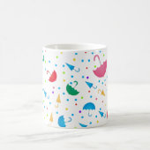 Farbenfrohe Regenschirme und Konfetti-Muster Kaffeetasse (Mittel)