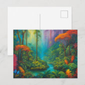 Farbenfrohe Regenwaldlandschaft Postkarte (Vorne/Hinten)