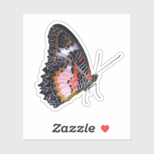 Farbenfrohe Regenwaldschmetterling Aufkleber