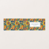 Farbenfrohe, reiche Erdtöne, exotische Blume Visitenkarten (Außenseite Aufgefaltet)