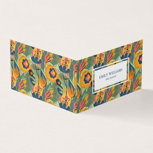 Farbenfrohe, reiche Erdtöne, exotische Blume Visitenkarten (Vorderseite)