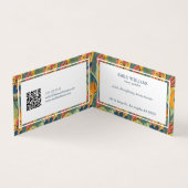 Farbenfrohe, reiche Erdtöne, exotische Blume Visitenkarten (Innenseite)