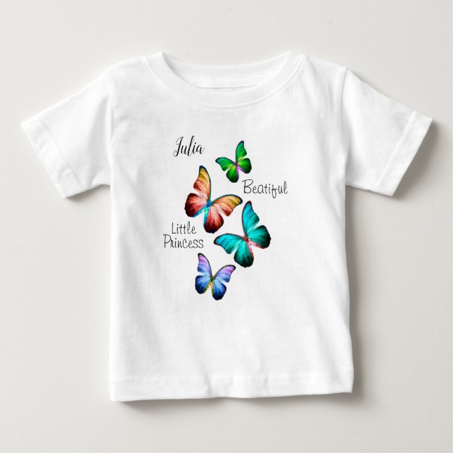 Farbenfrohe Reiche Morpho Blauer Regenbogen Schmet Baby T-shirt (Vorderseite)