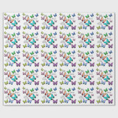 Farbenfrohe Reiche Morpho Blauer Regenbogen Schmet Geschenkpapier (Flach)