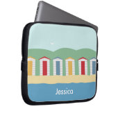 Farbenfrohe Reihe von Beach Huts Sommer Personalis Laptopschutzhülle (Vorne Rechts)