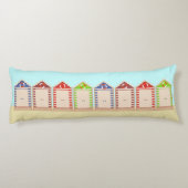 Farbenfrohe Reihe von Beach Huts Sommer Seitenschläferkissen (Rückseite)