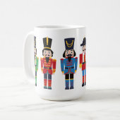 Farbenfrohe Reihe von mehrfarbigen Nutcrackern Kaffeetasse (Vorderseite Links)