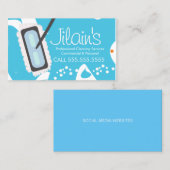 Farbenfrohe Reinigungsangebote - Blumenblasen Visitenkarte (Vorne/Hinten)