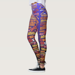 Farbenfrohe Reise in vielen Sprachen Word Cloud Leggings